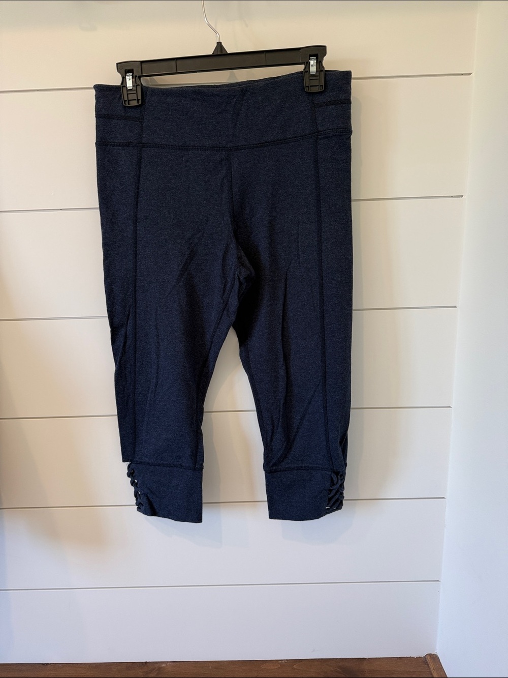 Calvin Klein Navy Capri Leggings with Ruched Hem